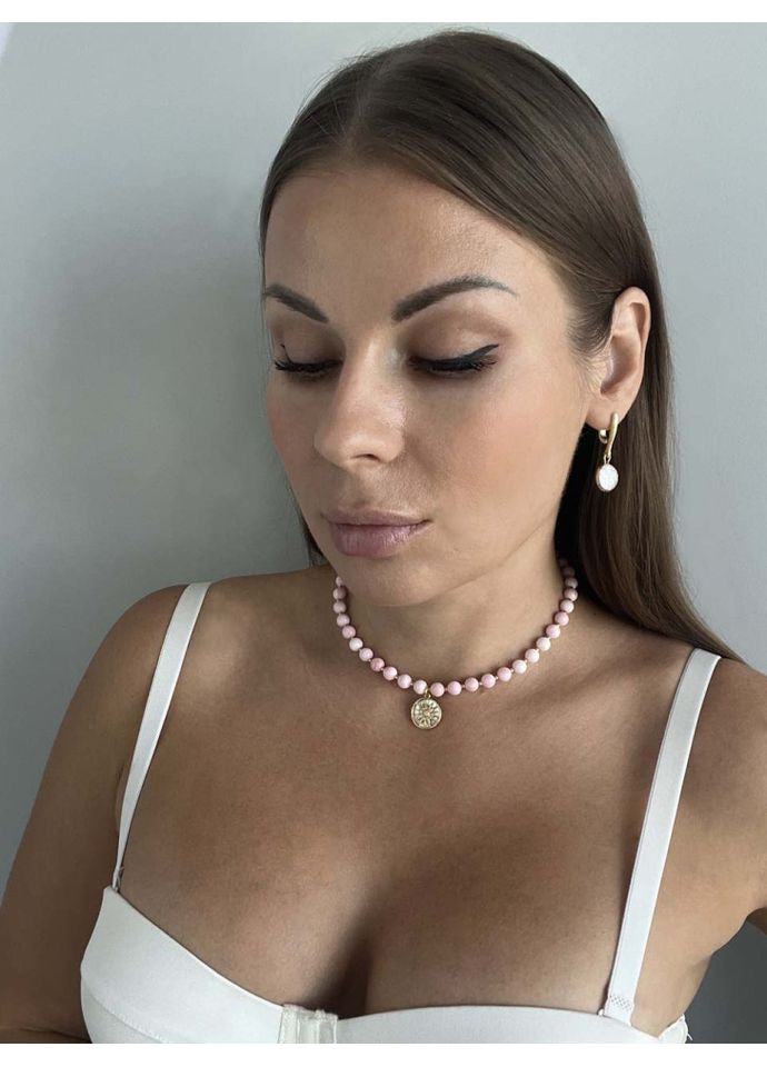 Чокер из розового отопления с подвеской 5364 LeBijou (368559123)