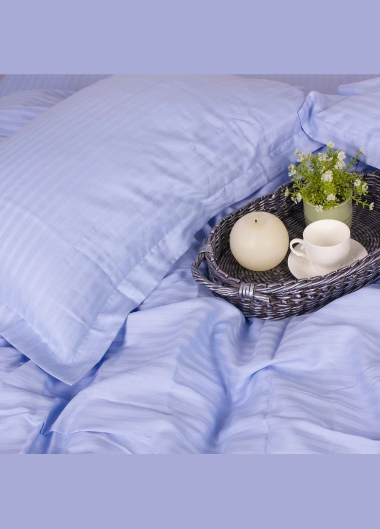 Двоспальний комплект Постільної Білизни Страйп Сатин Lilac 180х220 Vital-Textile SP2-7 (331013318)