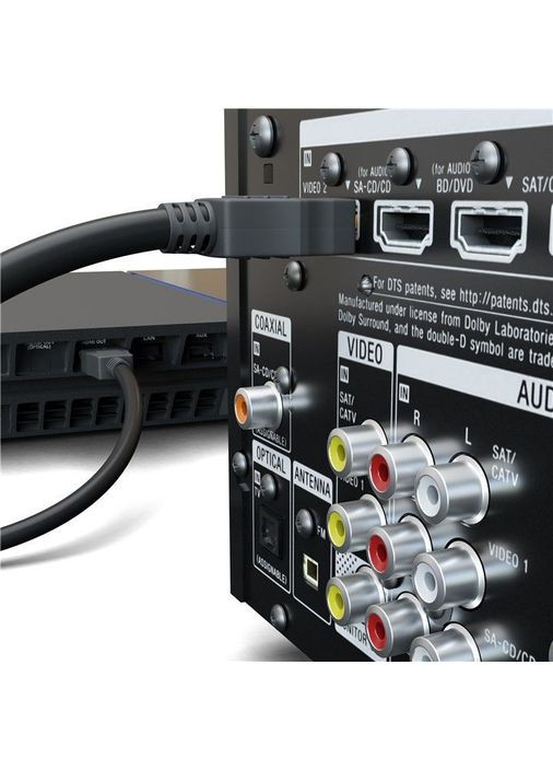 Кабель монітора сигнальний HDMI M/M (тато/тато) 3.0m HS+HEC+ARC 4K@30Hz D=6.0mm Gold Goobay (369646325)