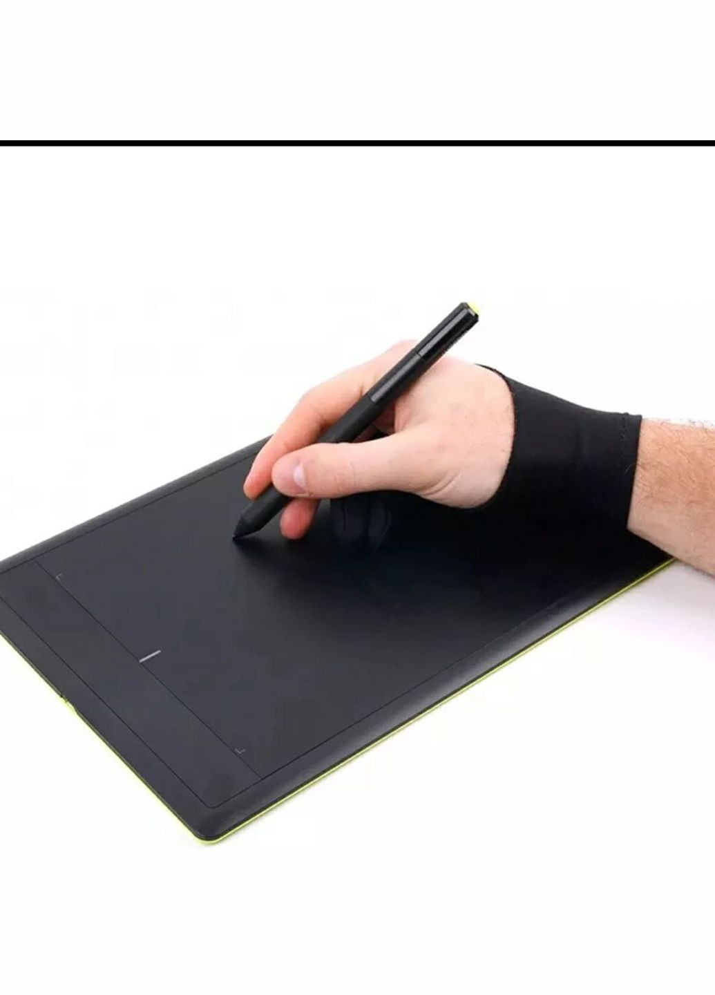 Перчатка для графического планшета черная, двупалая Аксессуар для рисования Размер UNI (322127736)