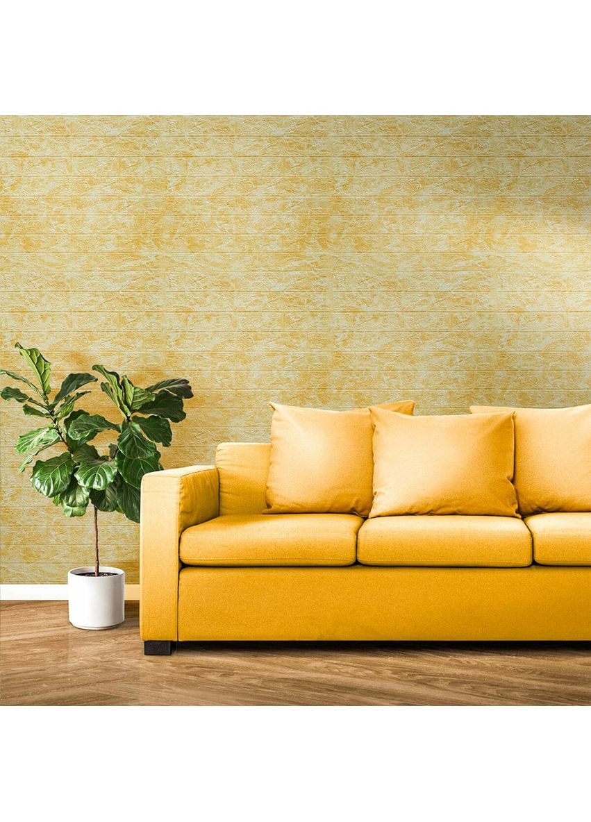 Декоративна 3D панель самоклейка 700х770х3мм Мармур жовтий love-shopping Sticker Wall (354658566)