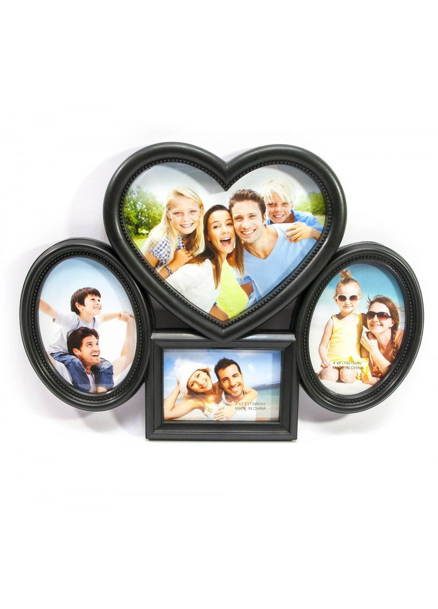 Фоторамки чорні (4 фото)(фото 17х12 см 10х15 см 13х9 см)(34,5х25,5 см) ( 29564A) No Brand (306848320)