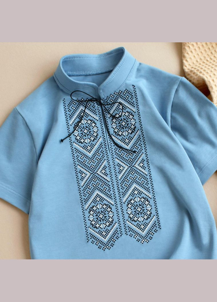 Вишиванка для хлопчика Орест блакитна Ladan 6657 (355802399)