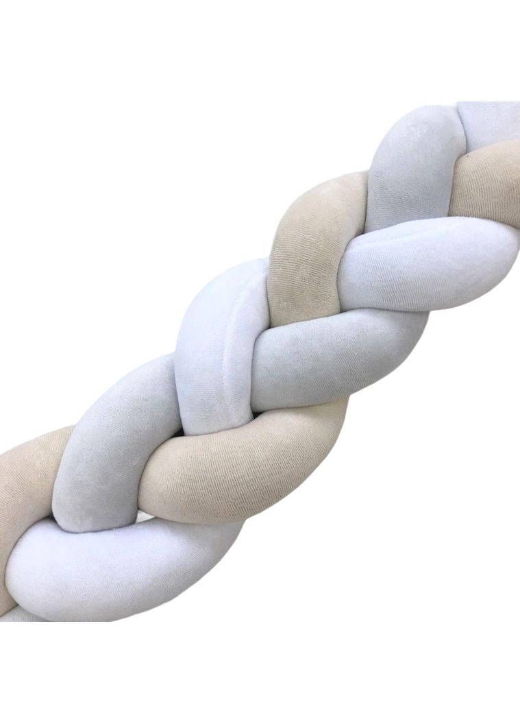 Бортик косичка "Серо-бело-бежевый" Moontime (366891569)