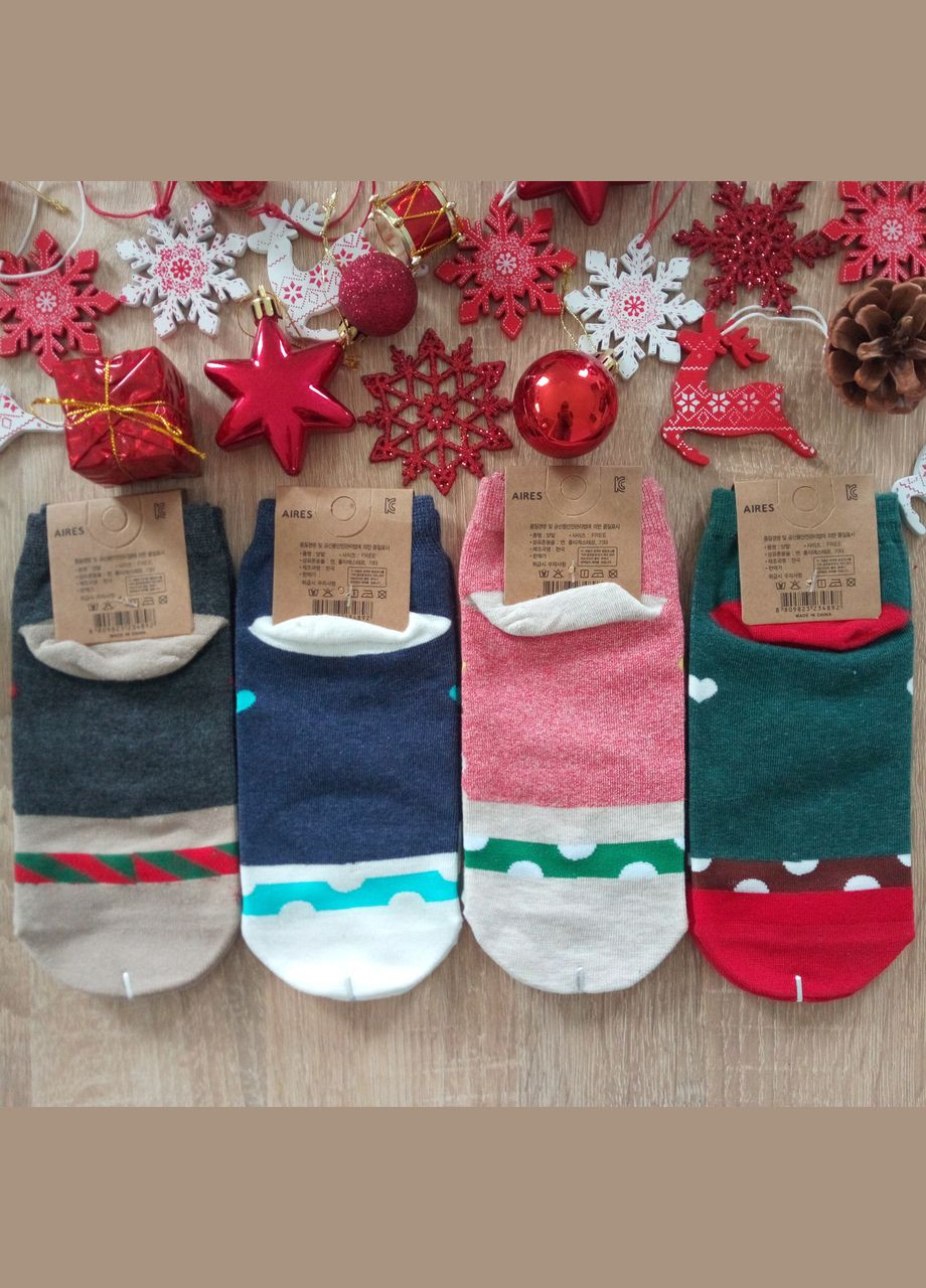 Комбіновані новорічні шкарпетки різдвяні комплект 4 пари шкарпеток honey fashion accessories 35-38р (1-91/2) новорічні (313453420)