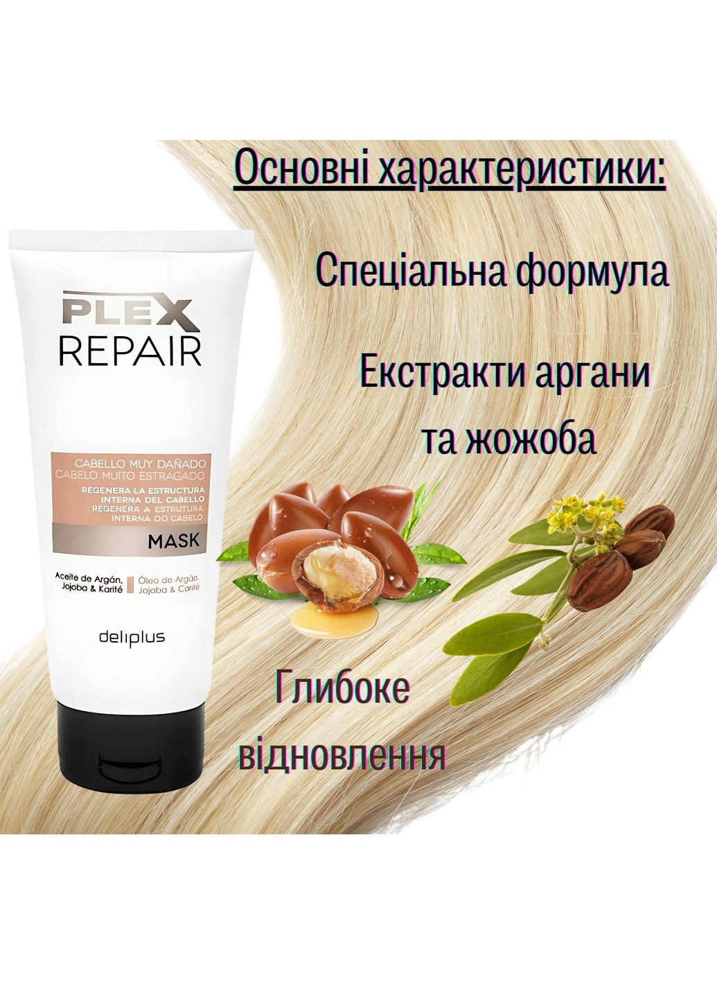 Маска для очень поврежденных волос Plex Repair 200 мл. Deliplus (318534382)