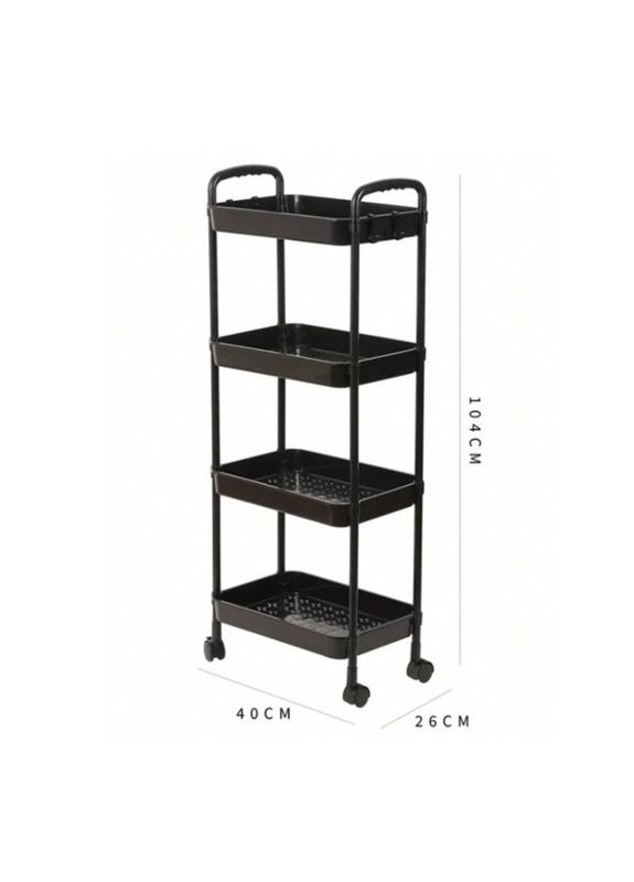 Етажерка органайзер на коліщатках полиця стелаж пересувний на колесах 4 яруси Home (360867134)
