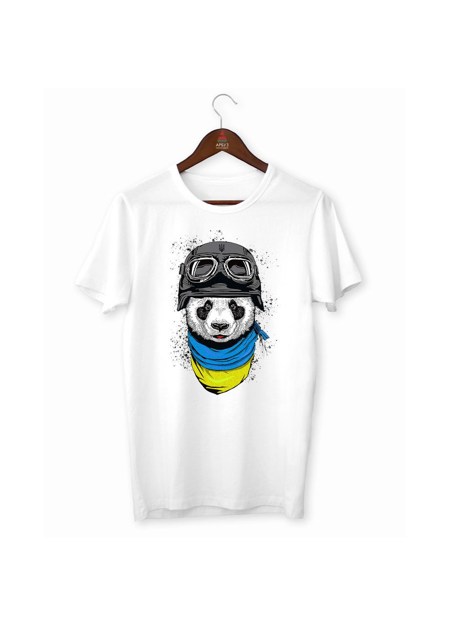 Футболка с принтом "Панда-байкер в украинской повязке" Кавун футболка (316288135)