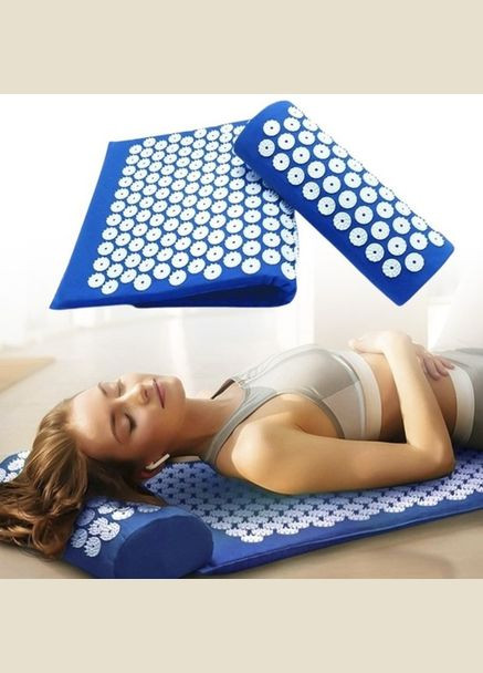 Массажный коврик Аппликатор Кузнецова + валик массажер для спины, шеи, ног, стоп, головы, тела 63x40 см No Brand (315703076)