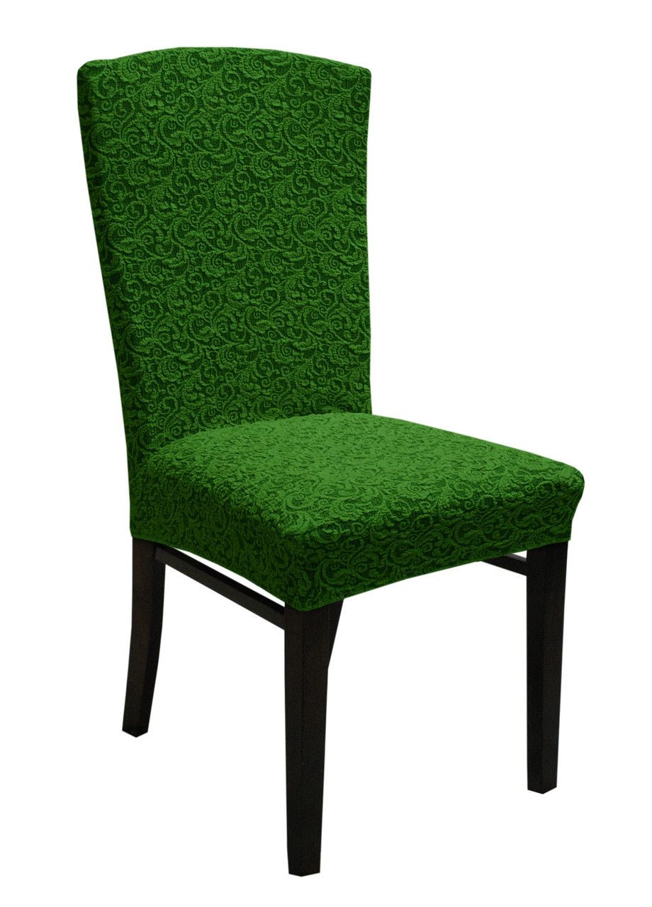 Жакардові чохли на стільці без спідниці Зелені Kayra (365730530)