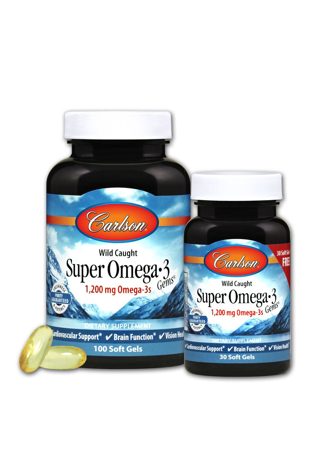 Супер Омега-3, Gems,, 100+30 желатиновых капсул Carlson Labs (322768126)