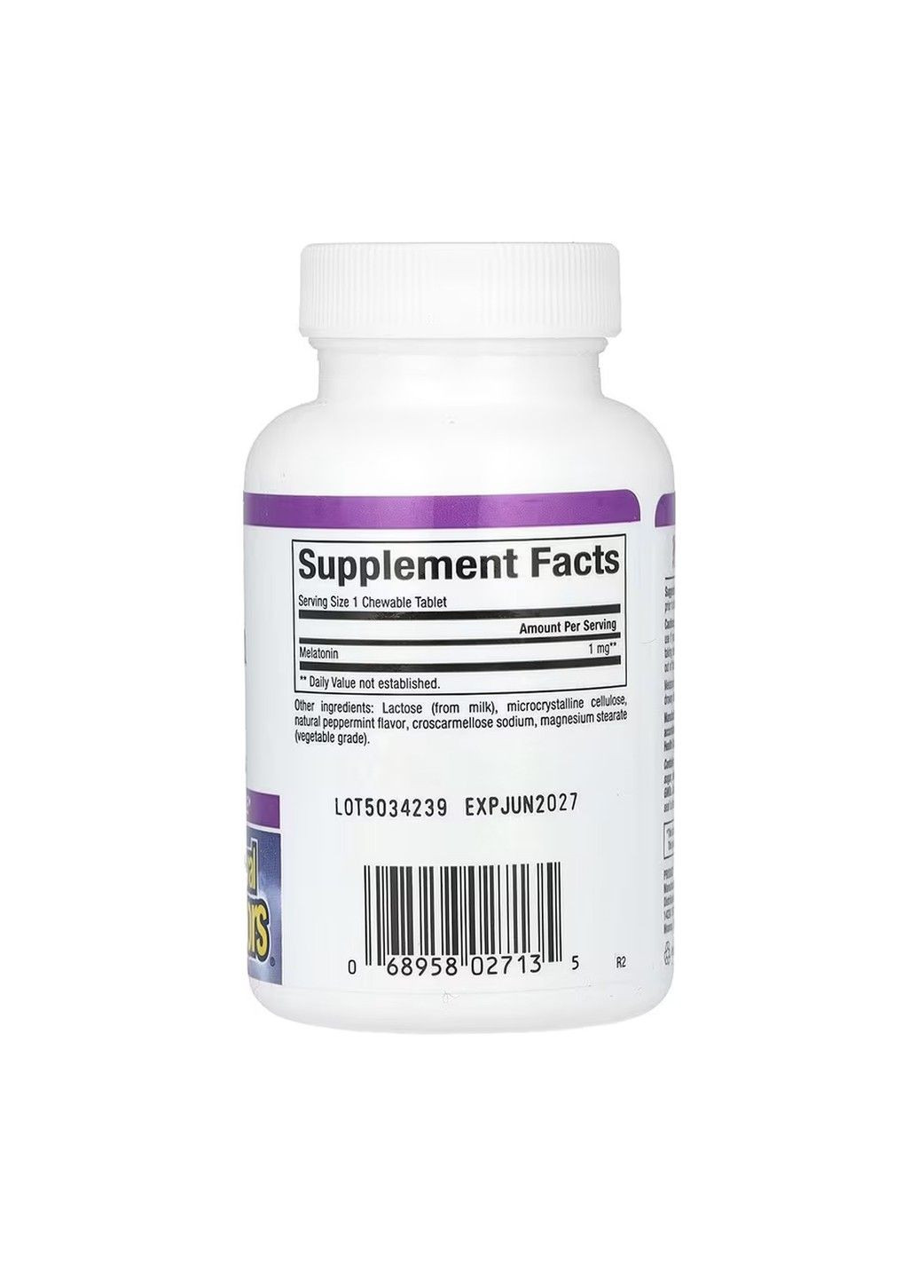 Stress-Relax, мелатонин, 1 мг, 90 жевательных таблеток Natural Factors (349821110)