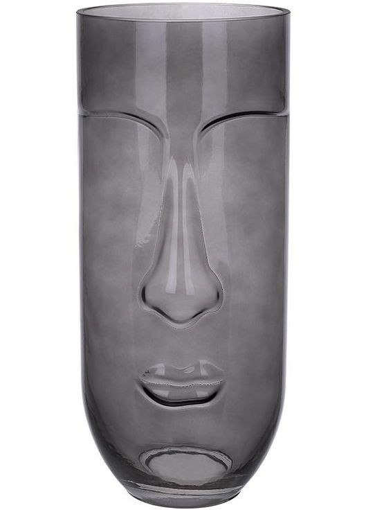 Ваза стеклянная Ariadne «Face» Ø12х28см, серое стекло BonaDi (372174429)