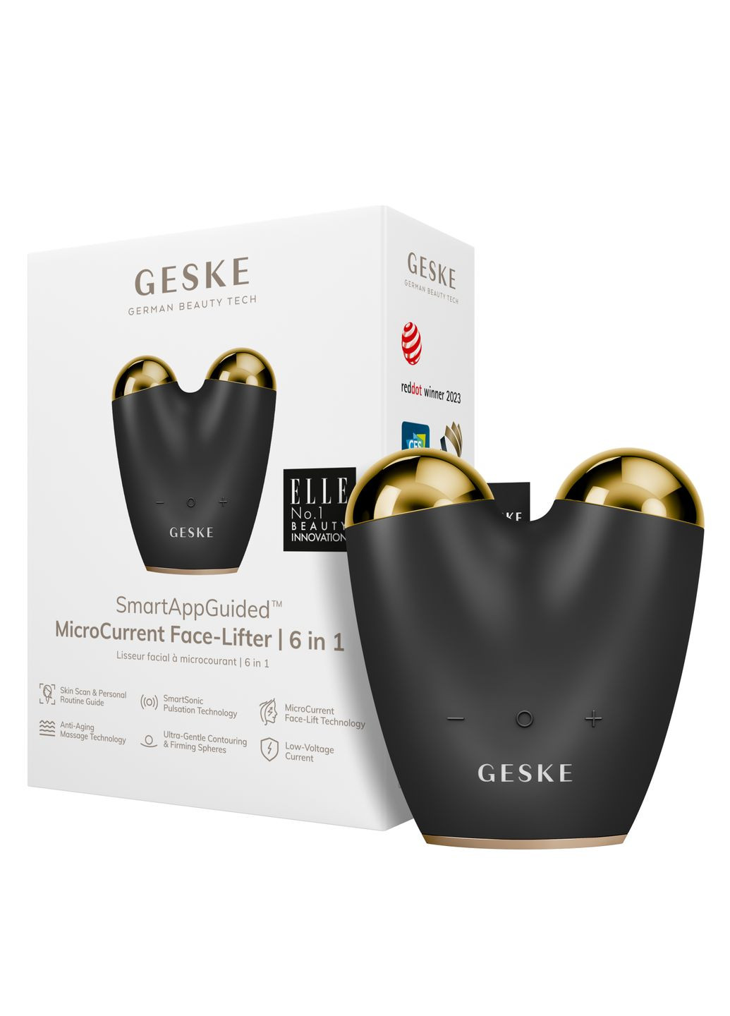 Мікрострумовий підтягувач обличчя MicroCurrent Face-Lifter 6в1 gray GESKE (341526245)