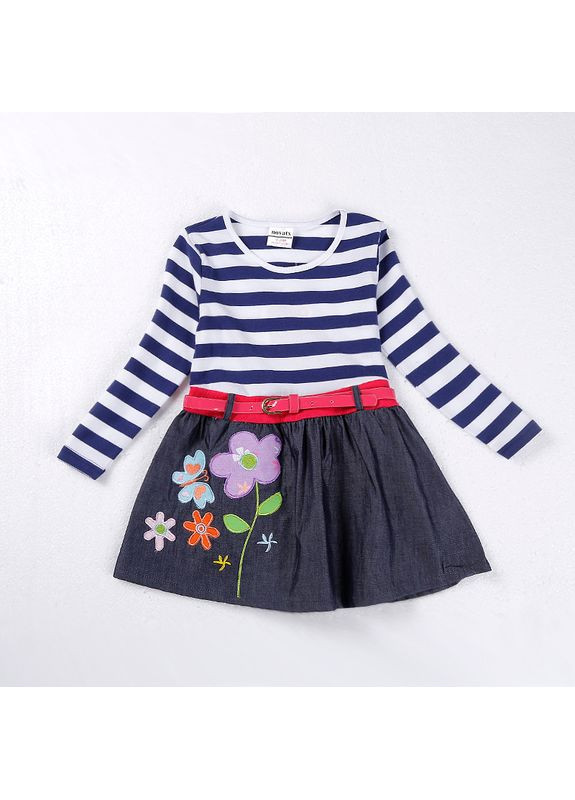 Синіти дитяча сукня з довгим рукавом у смужку Nova (361162464)