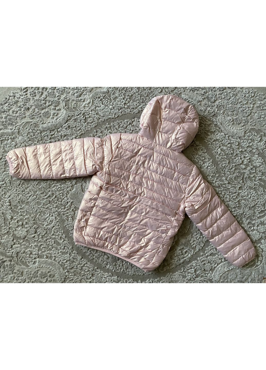 Пудрова демісезонна куртка з капюшоном на дівчинку 140-180 No Brand