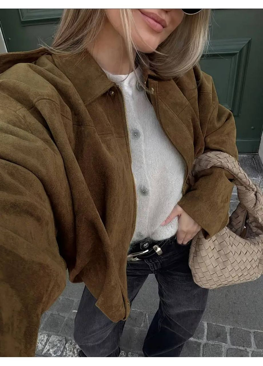 Куртка-бомбер жіночий в стилі Zara Style Point на блискавці (358501515)