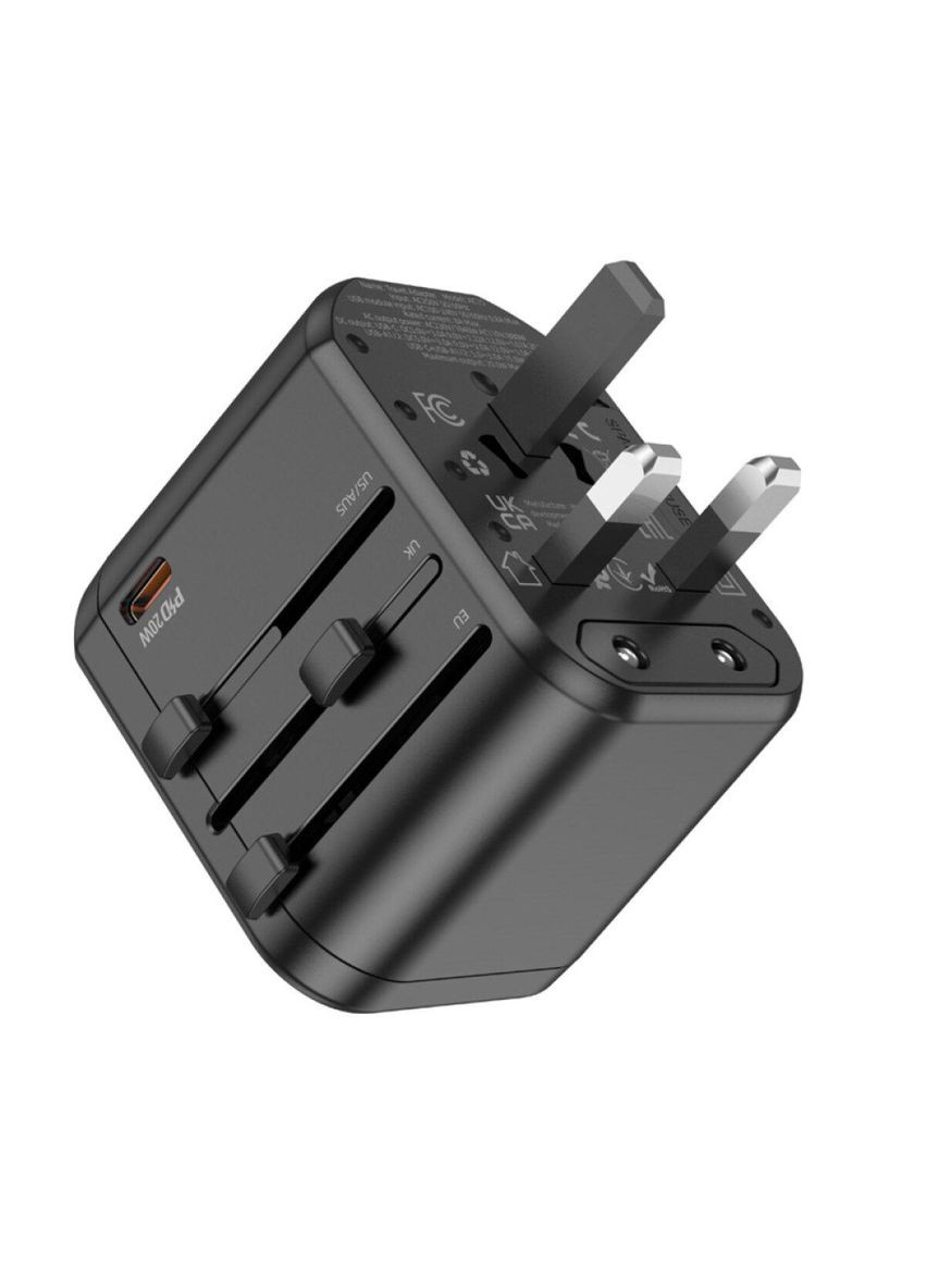 Зарядне для гаджетів AC15 Walker three-port PD20W(1C2A) universal conversion charger Black Hoco (367724242)