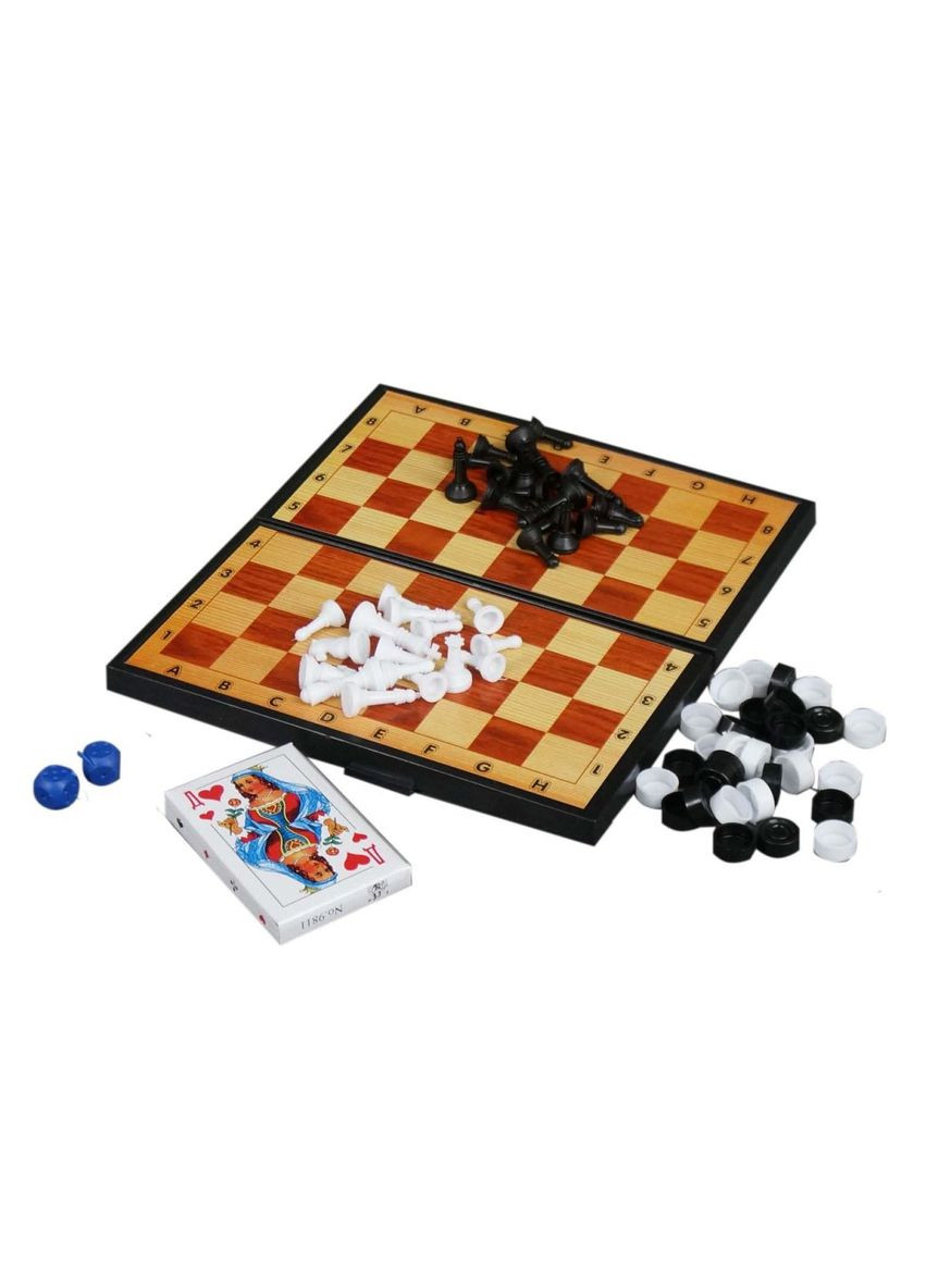 Набор 3 в 1+ (шашки, шахматы, нарды и карты) MIC (294727371)