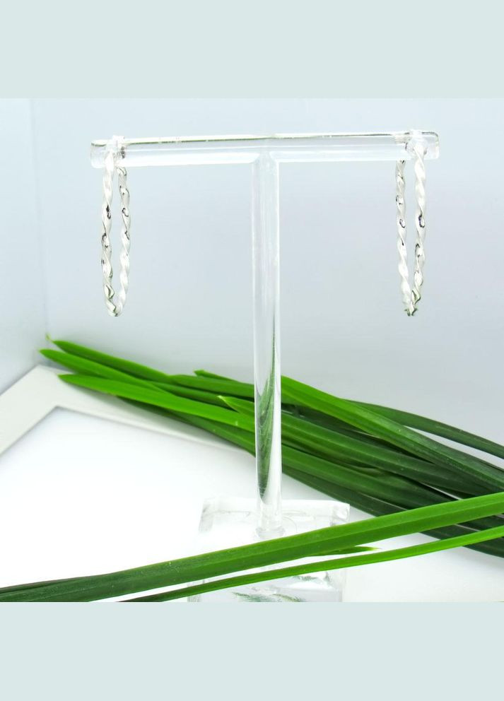 Срібні сережки пусети гвоздики "Вихор максимум" коло круг No Brand (350667459)