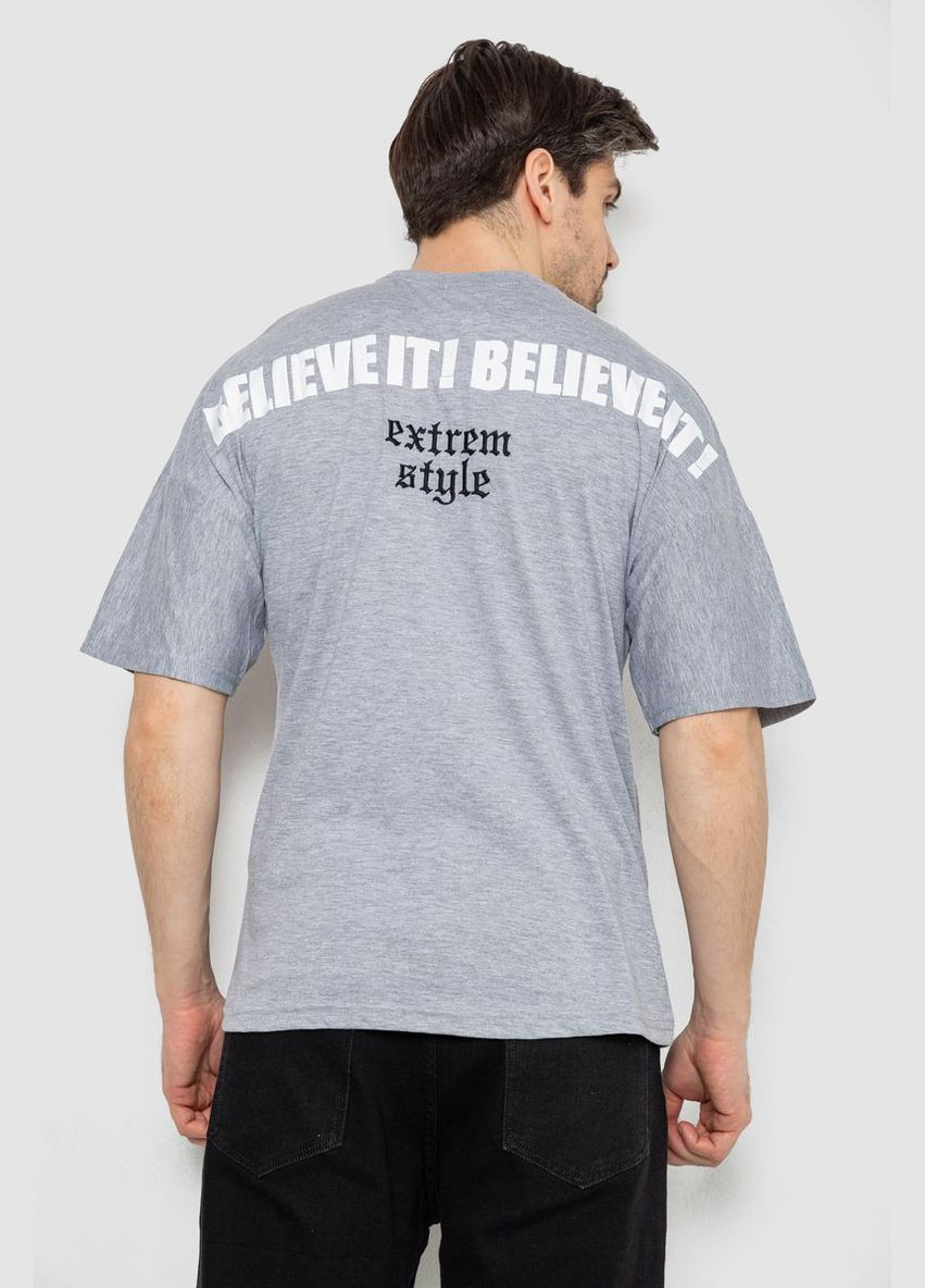 Серая футболка мужская с принтом,, 244r2126 Andi