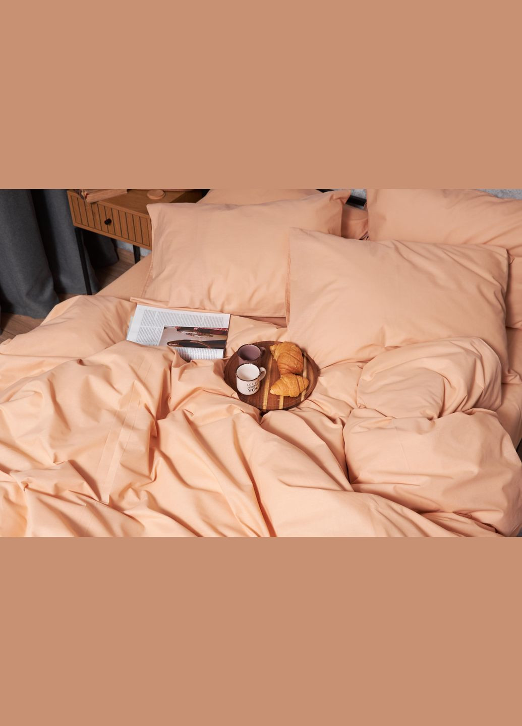 Комплект постільної білизни Бязь Gold Люкс євро 200х220 наволочки 2х40х60 (MS-820003265) Moon&Star Cream (288043663)