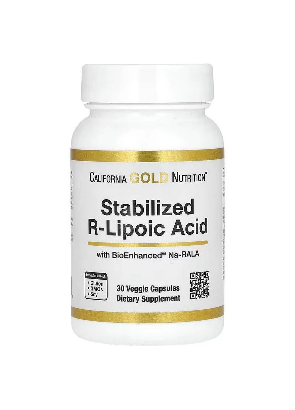 Натуральна добавка Stabilized R-Lipoic Acid, 30 вегакапсул California Gold Nutrition (295898862)