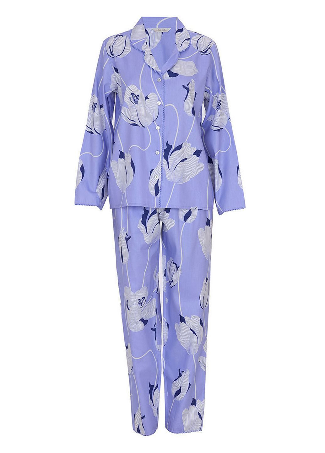Світло-фіолетова всесезон піжама жіноча 2207lil фіолетовий з квітковим принтом сорочка + брюки Nora Rose Angelina