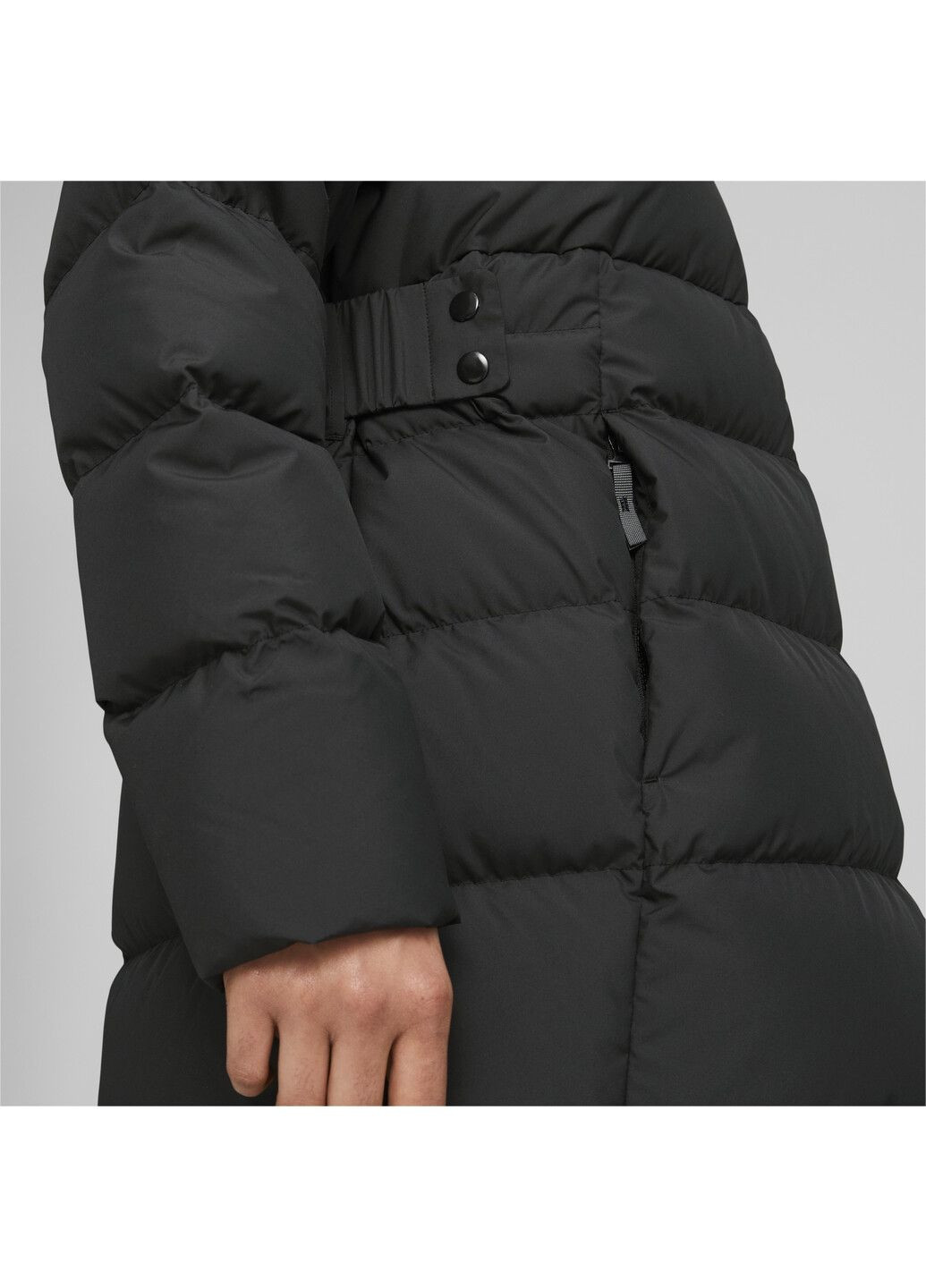 Черная демисезонная пуховик women’s long hooded down coat Puma