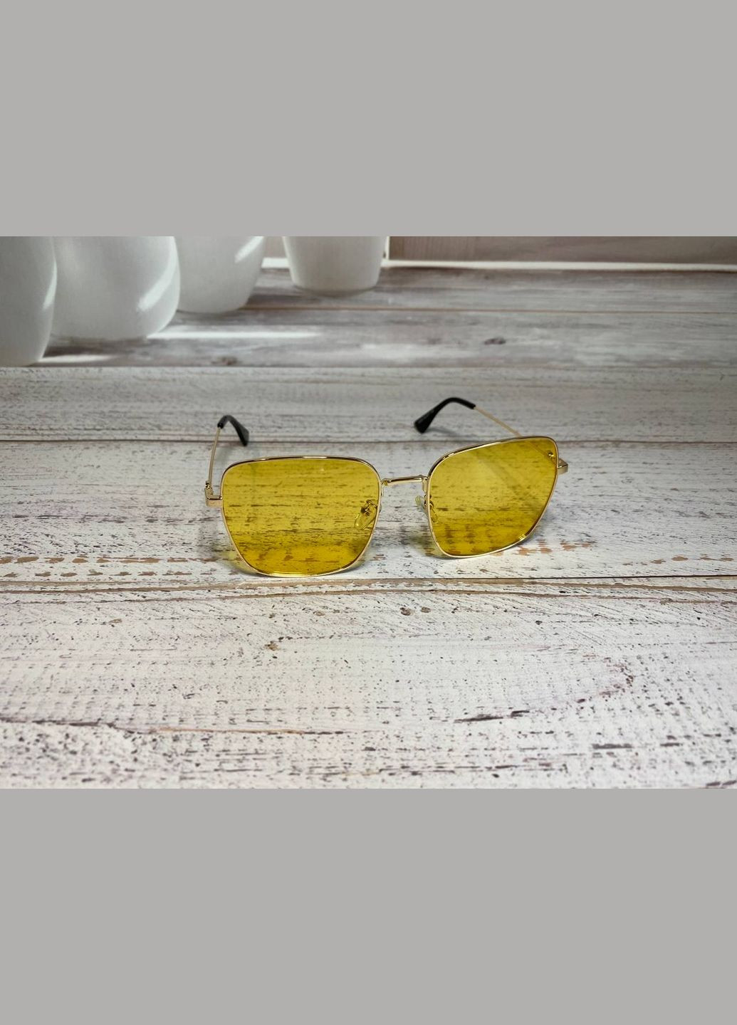 Очки женские солнцезащитные стильный желтый цвет формы квадрат LIGHT (315889455)