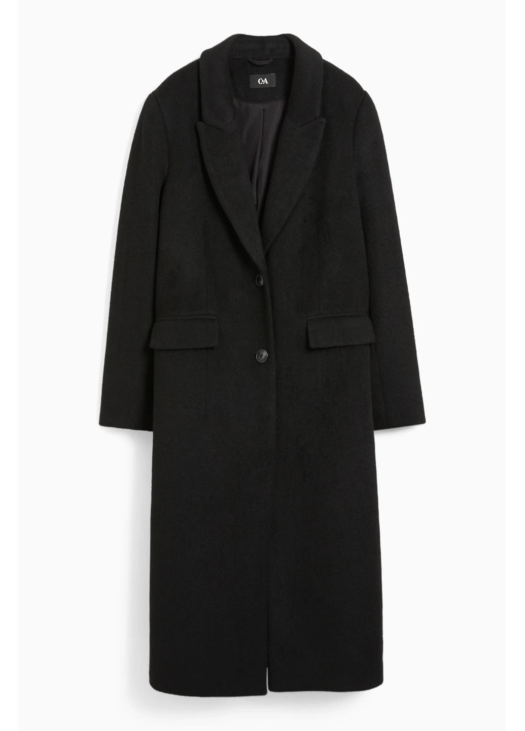 Черное демисезонное Пальто в составе с шерстью C&A