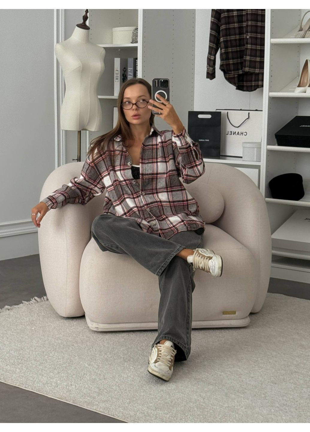 Жіноча сорочка в клітинку Гермес (360953366)