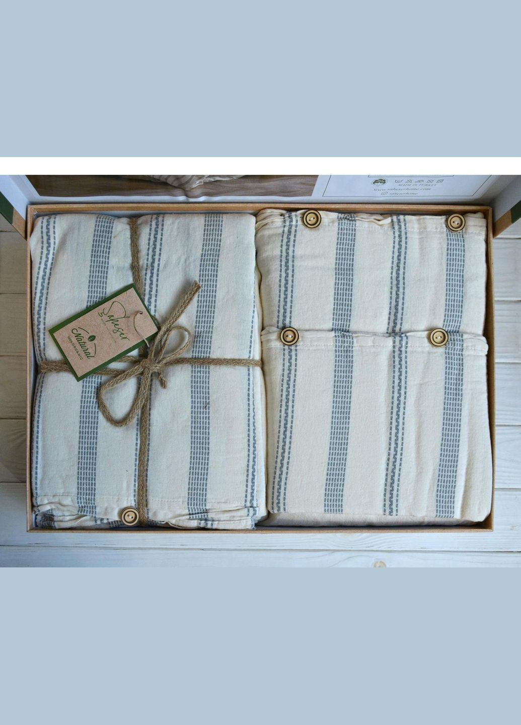 Постільна білизна Naturel 200 х 220 см Solaris Gri Saheser (318380999)