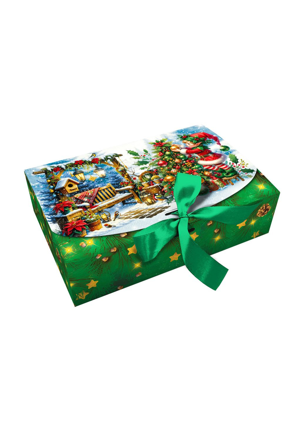 Новогодняя коробка "Эльф", 1000г набор 10 шт (5-0210) Кукумбер (306558818)