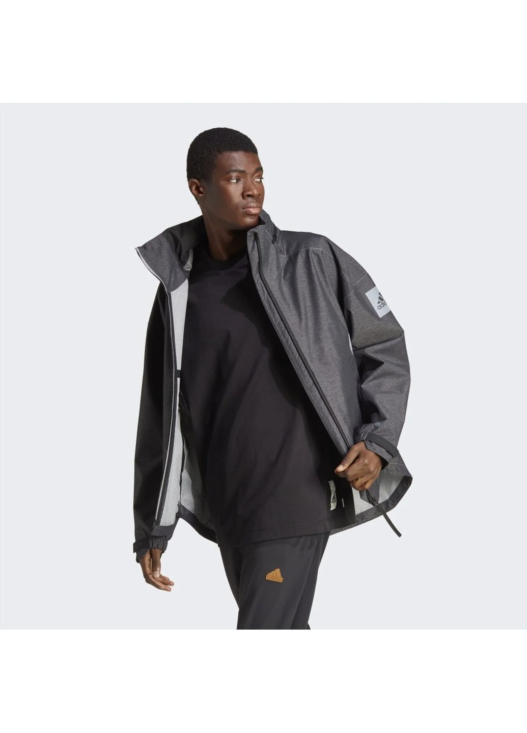 Сіра куртка чоловіча myshelter rain.rdy denim jacket grey ib1648 adidas