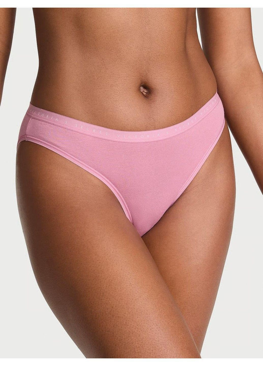 Трусики-бікіні жіночі з мікрофібри Seamless Bikini Panty рожеві Victoria's Secret (365696935)