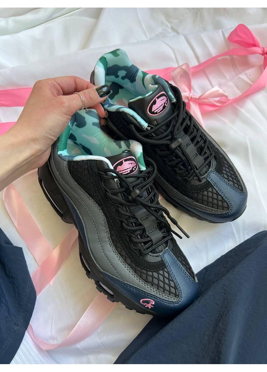 Розовые демисезонные кроссовки мужские nike air max 95 x corteiz pink найк аир макс 95 No Brand