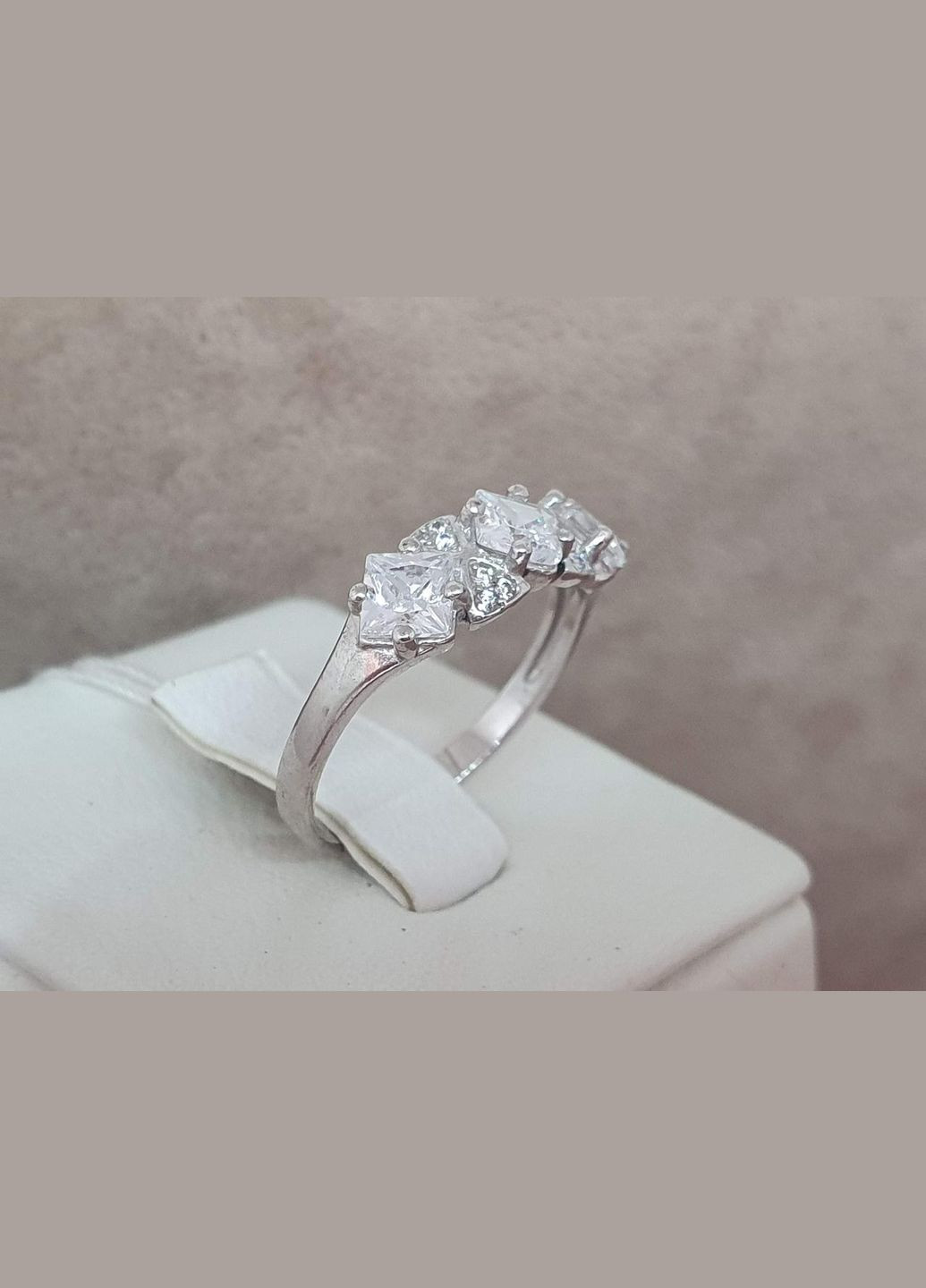 Срібне кільце Німфея з фіанітами. 1404/1Р-CZ AGNI (327416523)