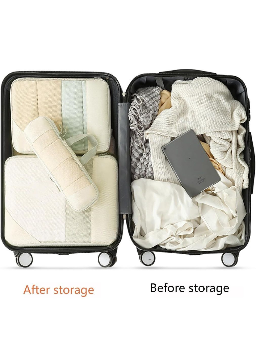 Комплект дорожніх органайзерів для зберігання одягу речей аксесуарів взуття в дорозі подорожі 10 штук (476923-Prob) Сірий Unbranded (292630653)