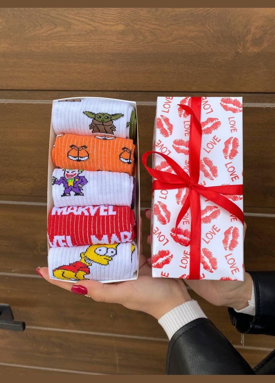 Комбинированные бокс мужских высоких носков 40-45 на 5 пар в подарочной коробке Vakko (306515803)