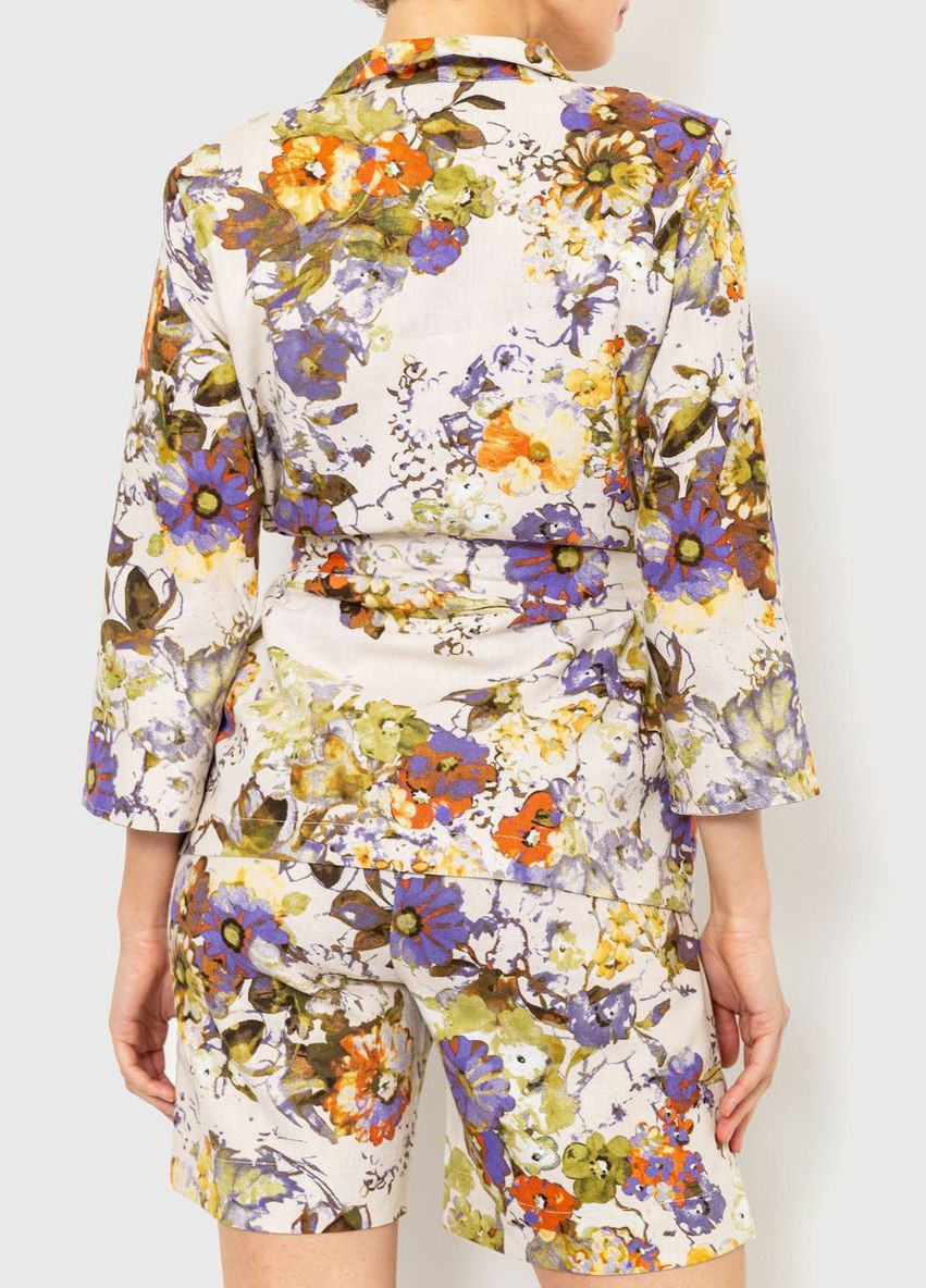 Костюм женский с цветочным принтом, цвет серо-фиолетовый, 115R0451 Kamomile (318092693)