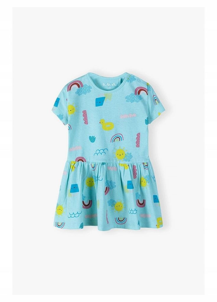 Бірюзова літня сукня з коротким рукавом для дівчинки 5.10.15 (329201933)