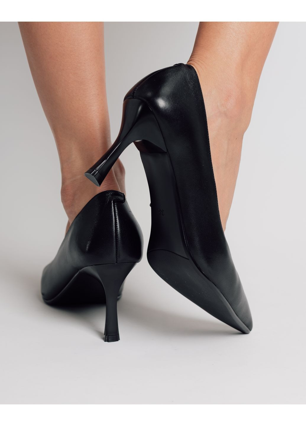 Melanda.M Туфли женские на шпильке Melanda черные кожа черный з натуральная кожа, — всесезон (352691421)