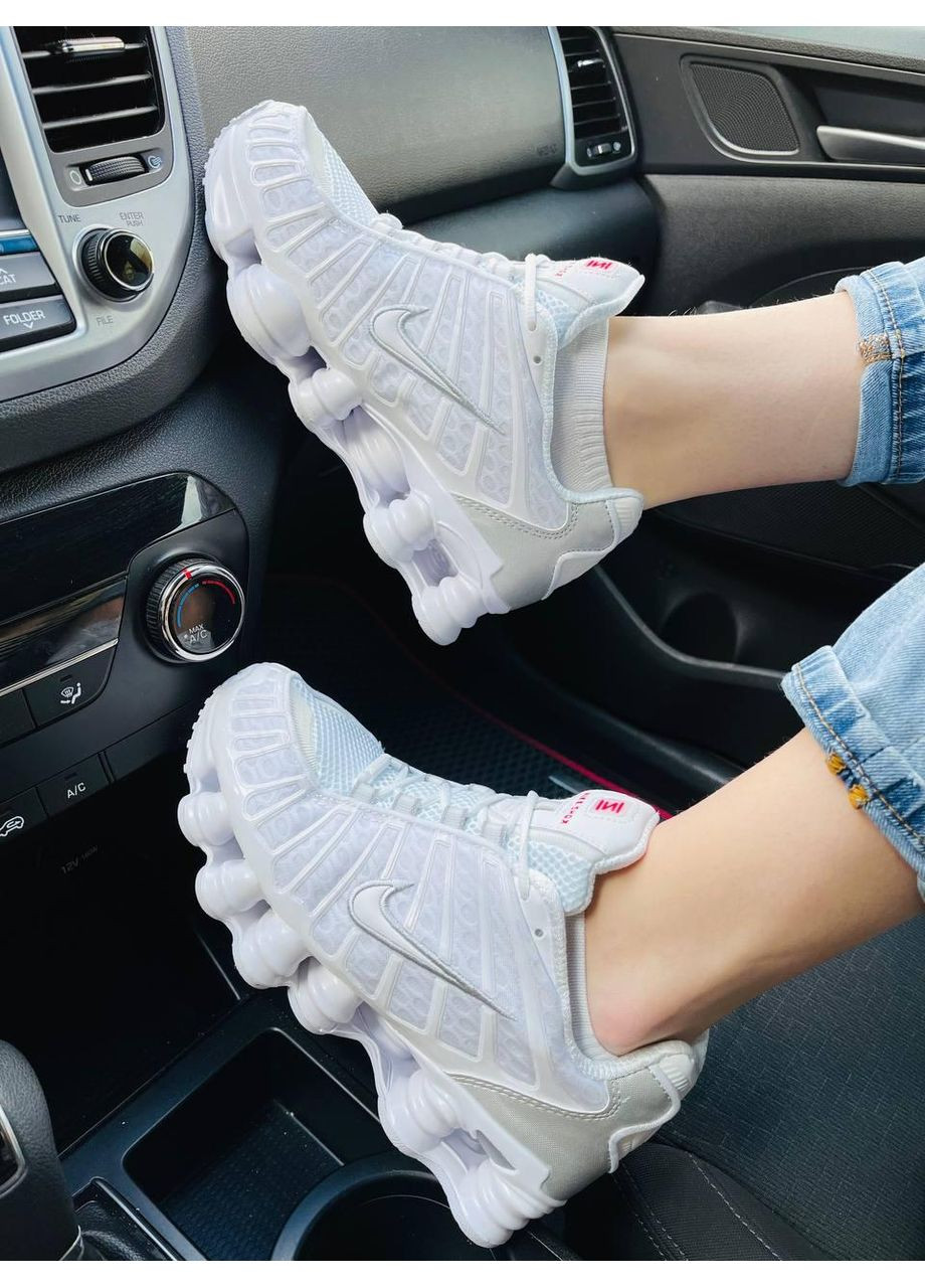 КРОССОВКИ ЖЕНСКИЕ NIKE SHOX WHITE GREY НАЙК ШОКС No Brand серые демисезоны (368854967)