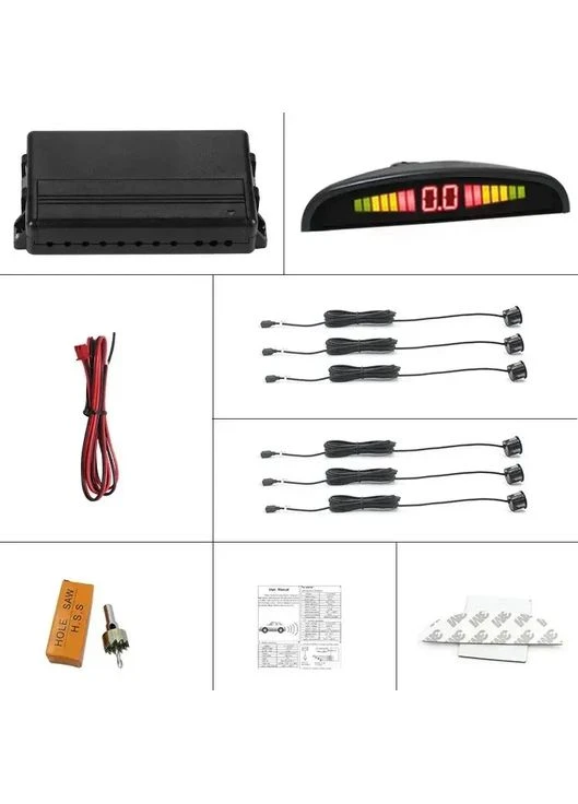 Парктронік автомобільний RIAS R-6 на 6 датчиків з LED-дисплеєм Black (3_07835) No Brand (395875983)