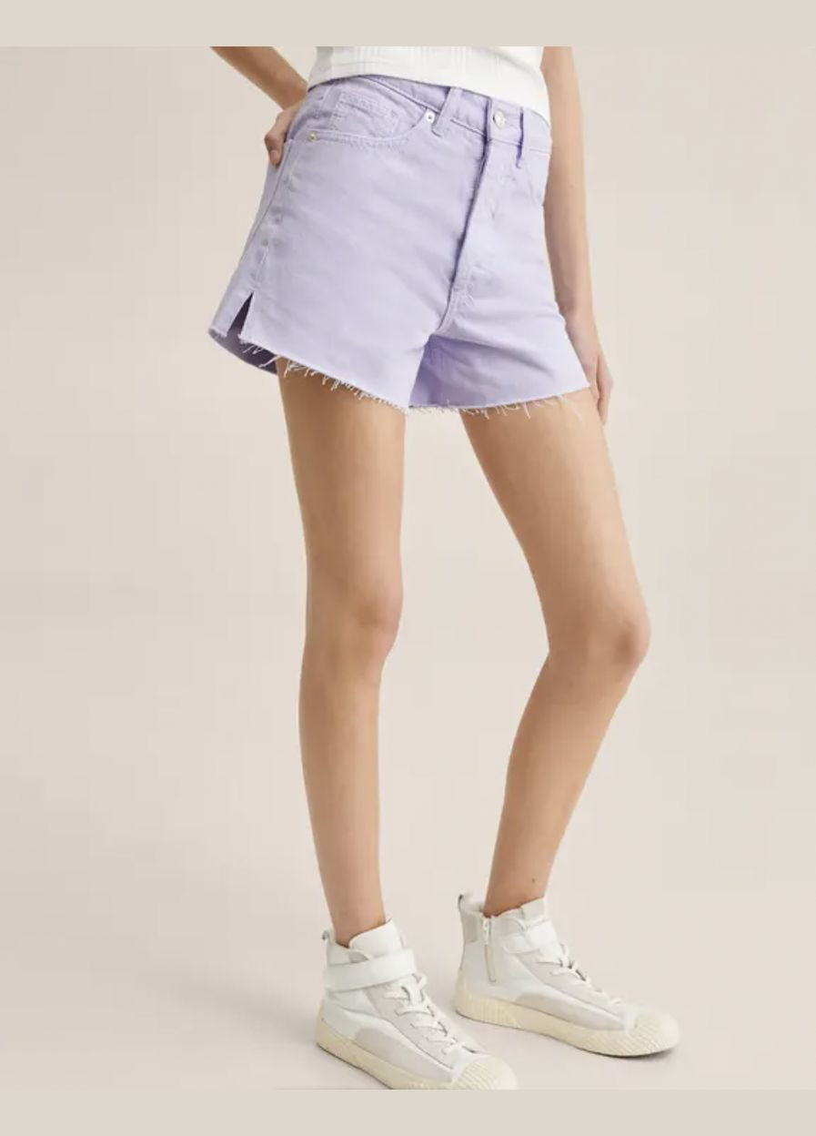 Джинсові шорти з розрізом збоку Mango comfort fit (316257702)