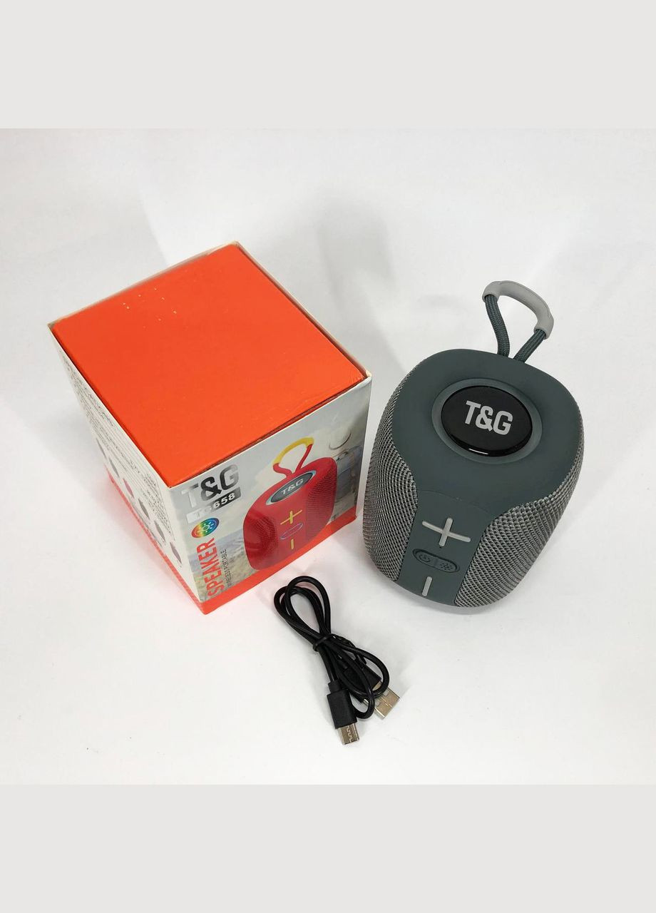 Портативна Bluetooth колонка TG658 8W з RGB підсвічуванням, Музичні колонки для вулиці. Колір: сірий No Brand (359474351)