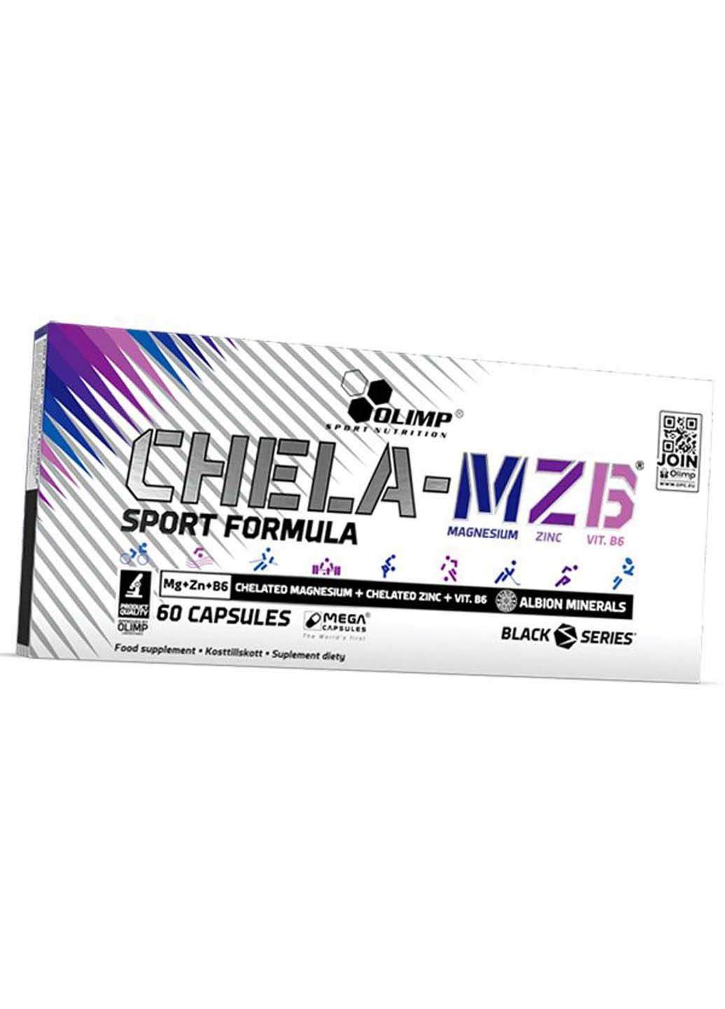 Цинк Магний Б6 для спортсменов Chela-MZB 60капс Olimp Sport Nutrition (292710862)