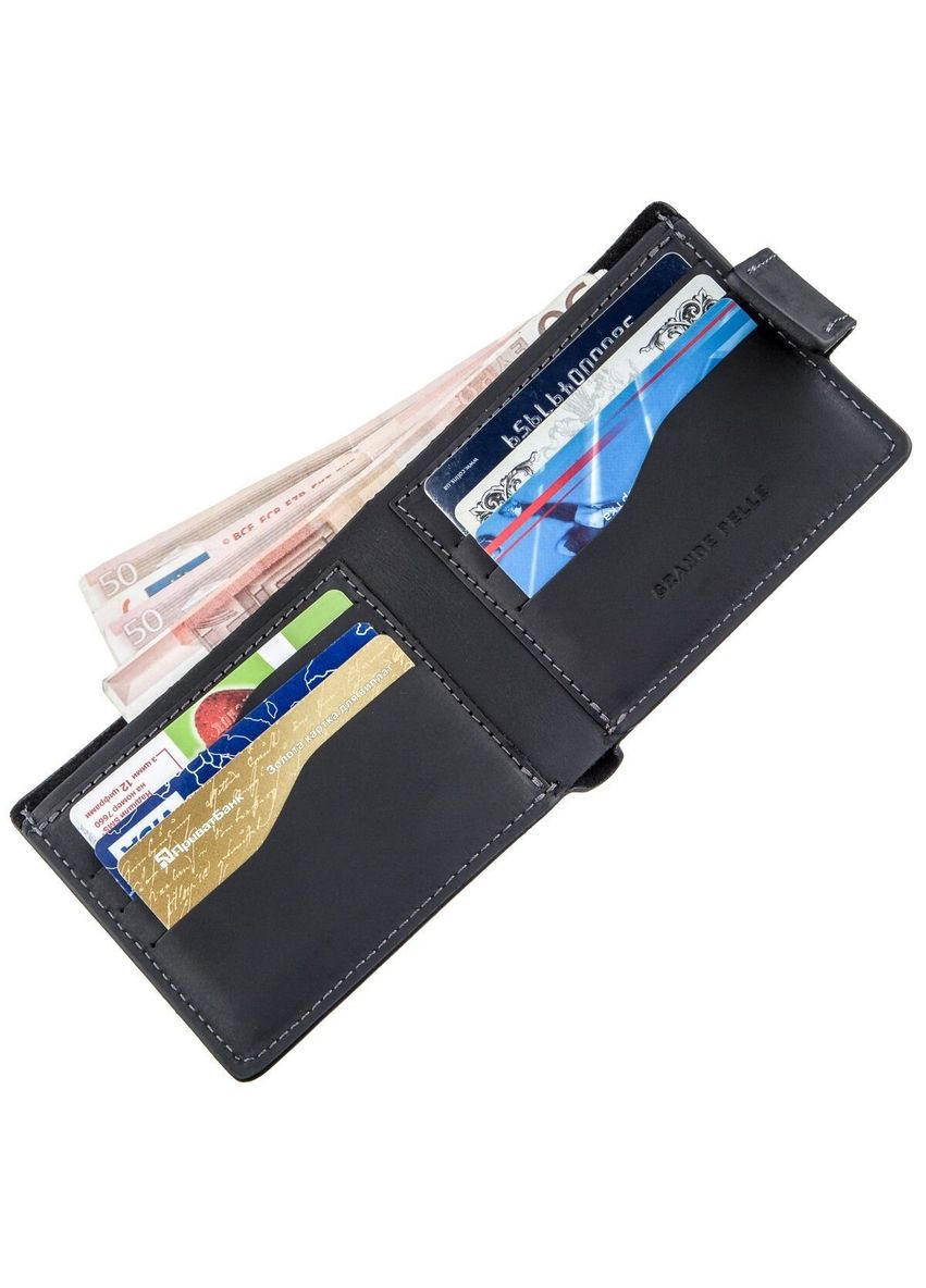 Тонкий кожаный портмоне унисекс 11219 Черный Grande Pelle (331911382)