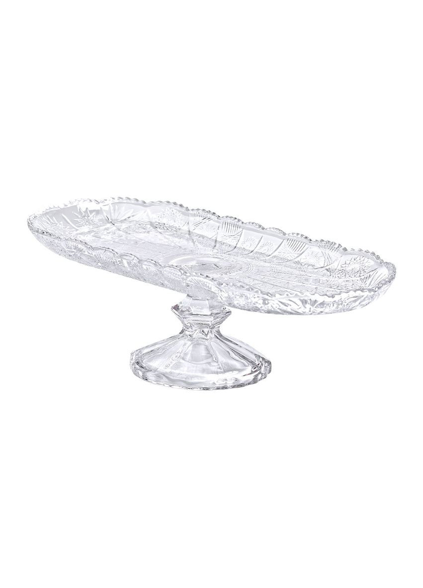 Фруктовниця скляна на ніжці 33.5х15х10 см овальна ваза для фруктів HP-YH-82 Yiwu (371479738)